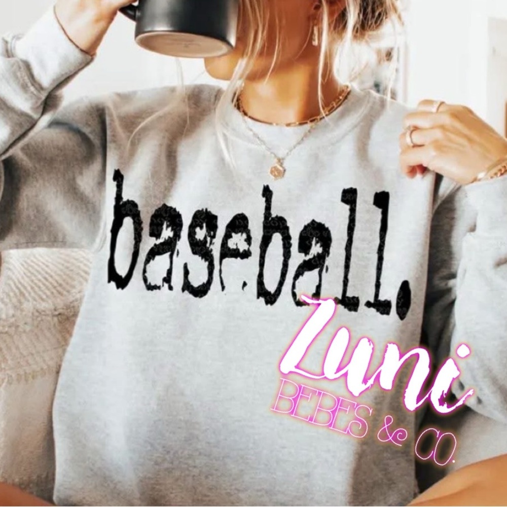Light Gray Casual Baseball Sweatshirt with Distressed Text